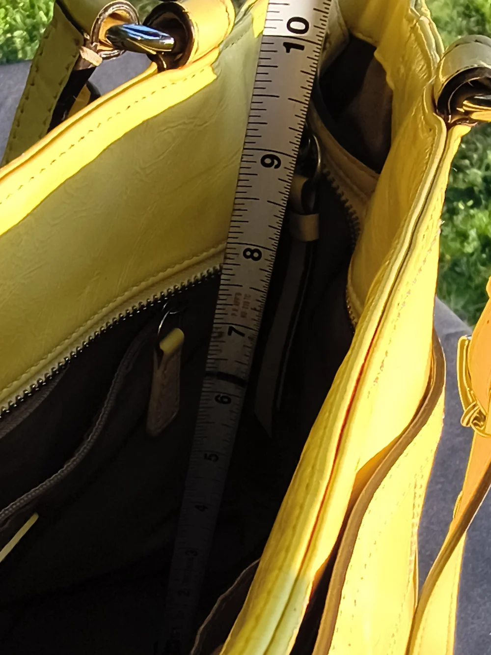 Coach Lemon Yellow Leather Tote with Front Logo Panel - Picture 8 of 9